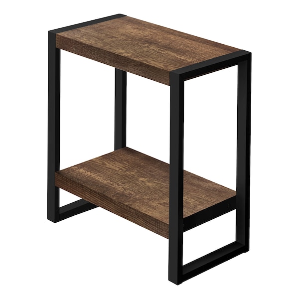 Accent Table, Side, End, Nightstand, Lamp, Living Room, Bedroom, Metal, Laminate, Brown, Black